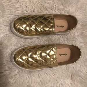 Gold Slip On Shoes